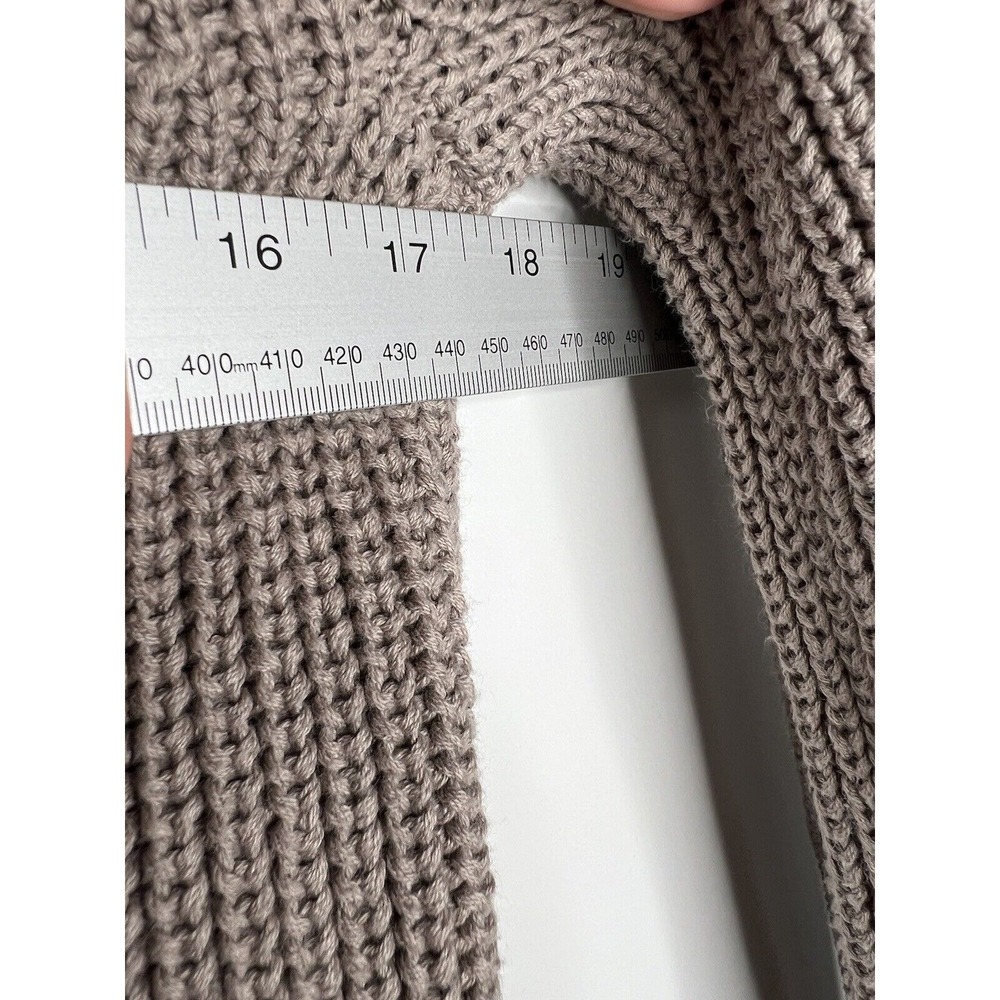 Evereve Sweater Womens XS Tan Pullover Chunky Knit Crew Neck Minimalist Casual - Picture 14 of 16
